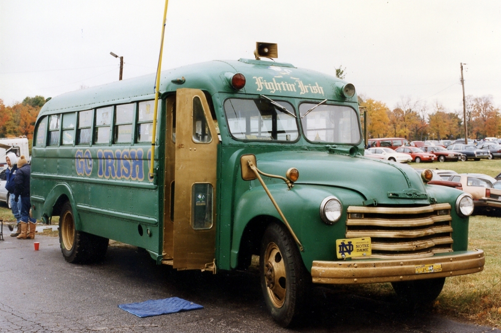 Notre Dame Fighting Irish Bus Big 10 Football Framed Print
