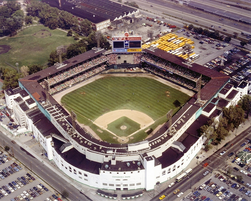 Comiskey Park Aerial View Chicago White Sox Framed Print