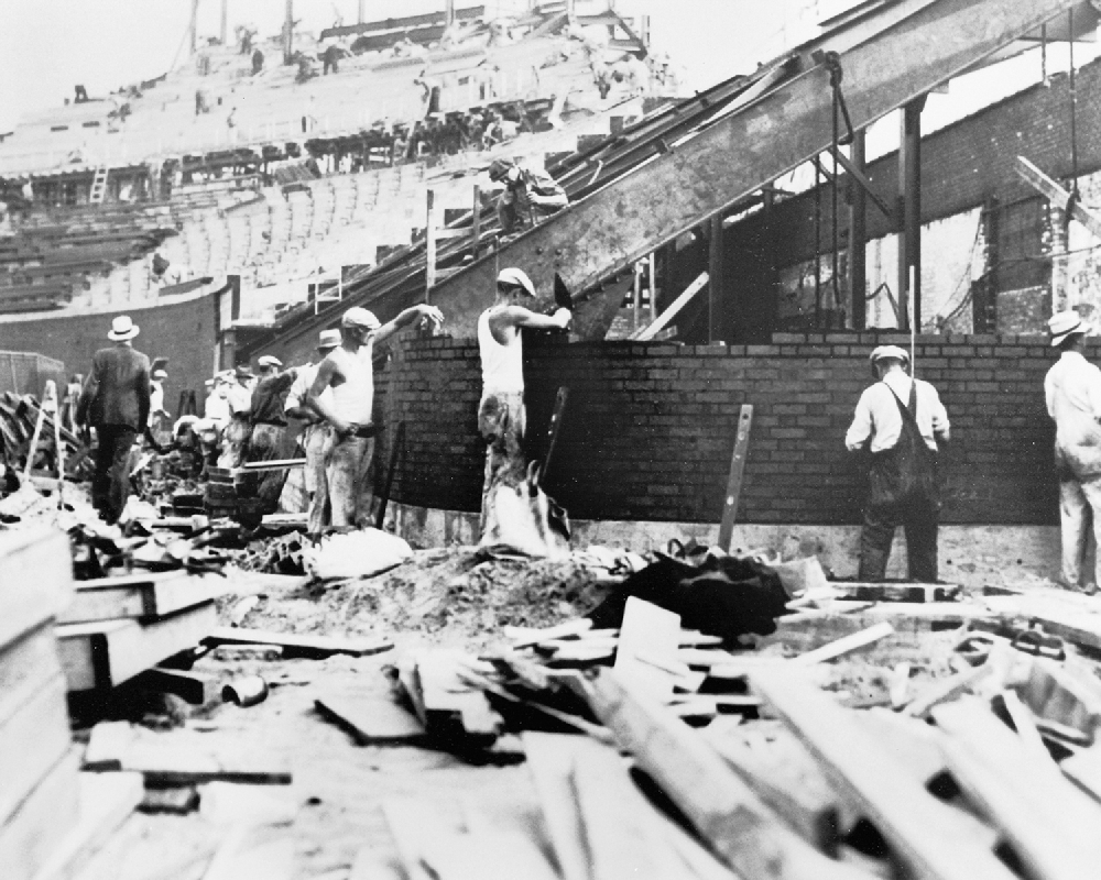 Bricklayers Building Wrigley Field Bleachers Chicago History Framed Print