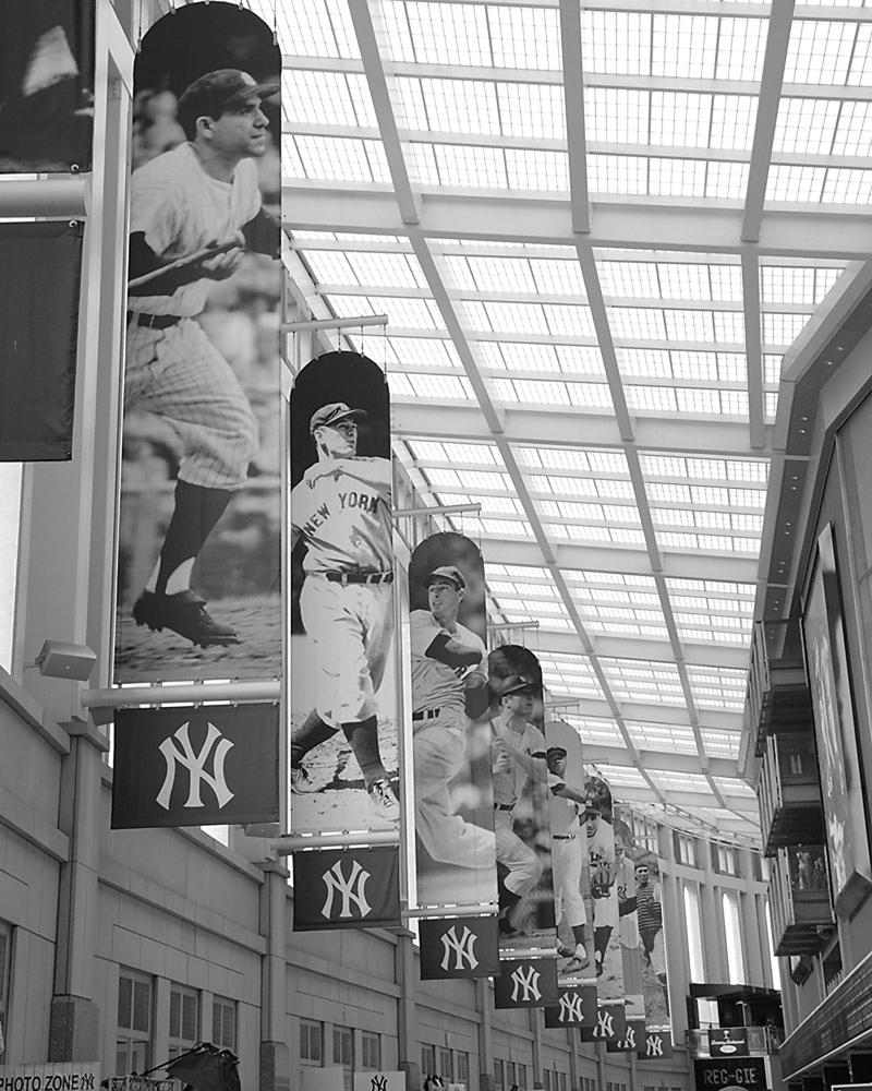 Yankees Hall Of Fame Banners MLB Stadiums Framed Print