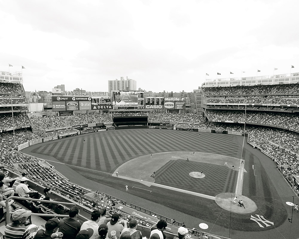 New Yankee Stadium Black & White MLB Stadiums Framed Print