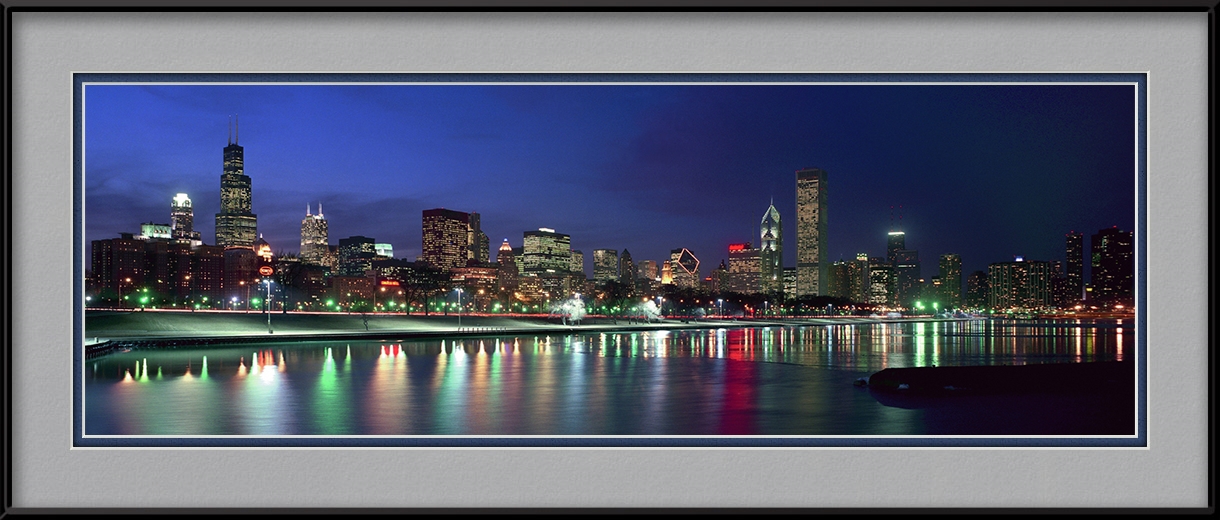 Chicago Skyline Panoramic Chicago Skyline Framed Print