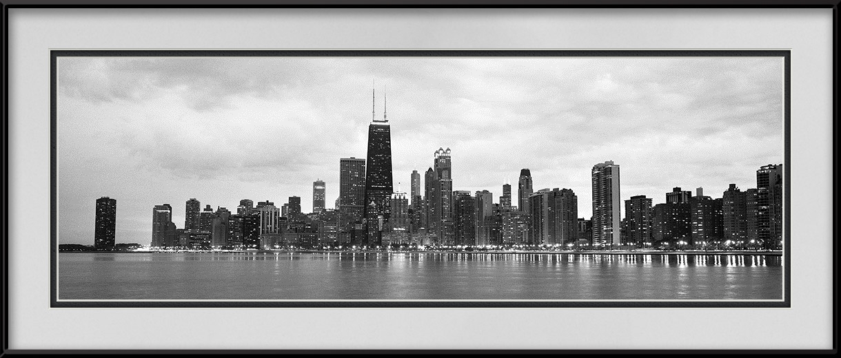 North Avenue Beach Black & White Chicago Skyline Chicago Skyline